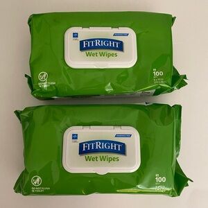 2 MedLine Fit Right Adult Wet Wipes Exp. 11/2027 (200 wipes